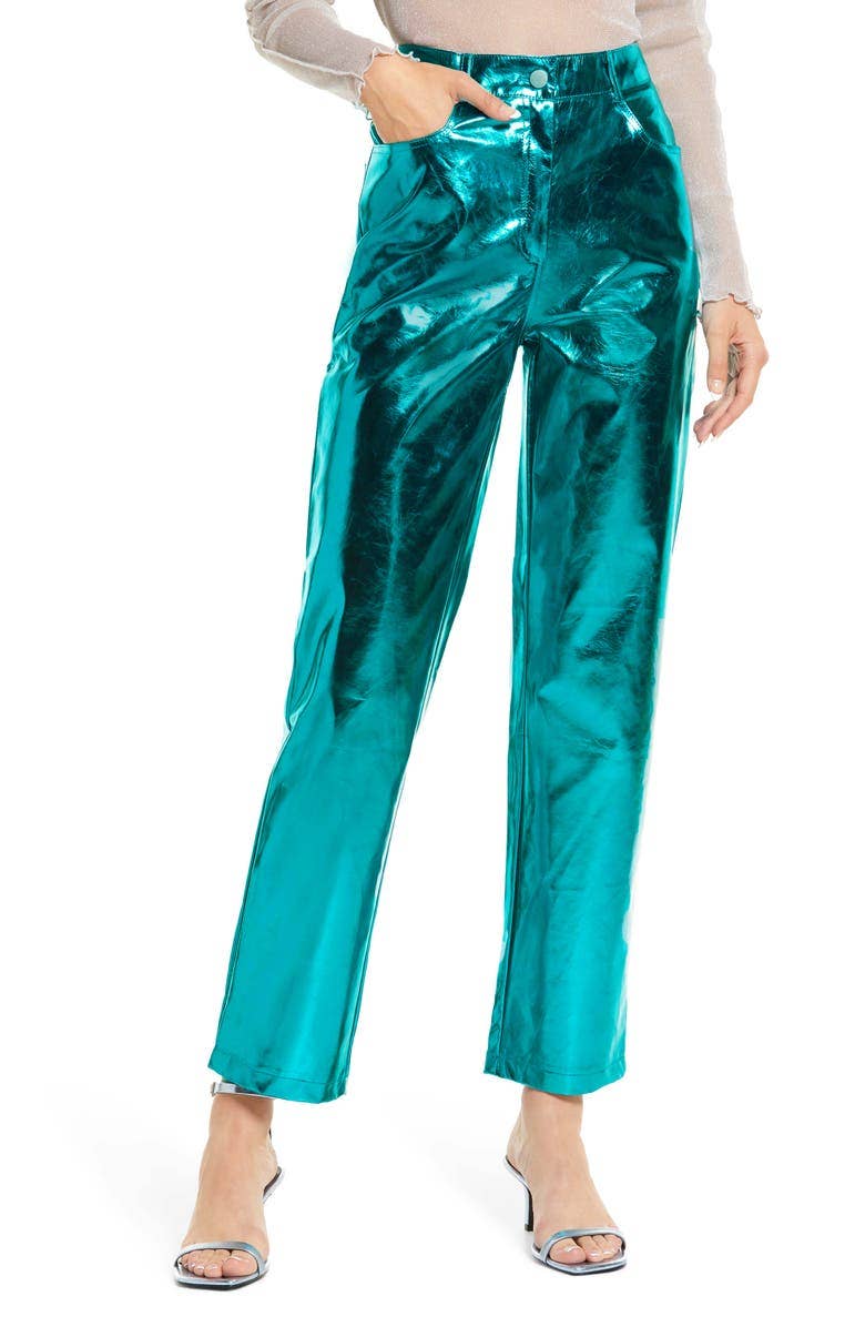 Lupe Metallic Aquamarine Trouser / The Bang Bang Shop