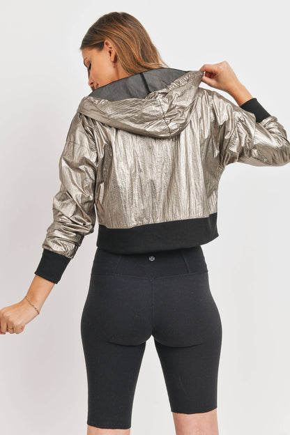 Hooded Metallic Windbreaker / The Bang Bang Shop