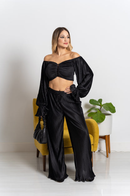 Blouse + Palazzo Set Black / The Bang Bang Shop