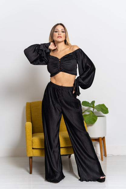 Blouse + Palazzo Set Black / The Bang Bang Shop