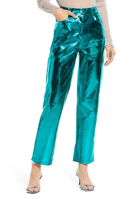 Lupe Metallic Aquamarine Trouser  / The Bang Bang Shop