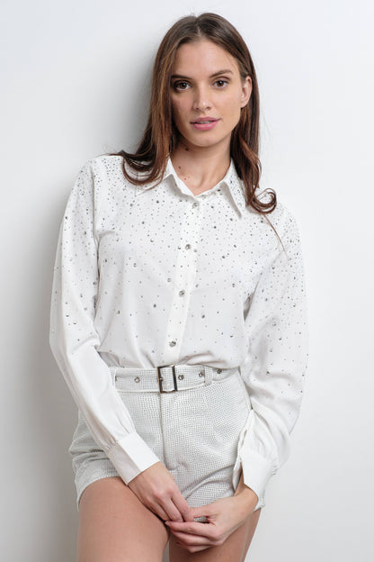 Starburst Button White Shirt / The Bang Bang Shop